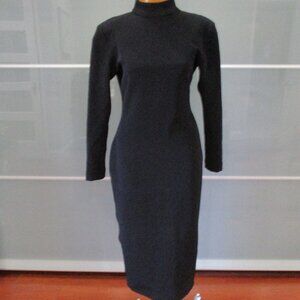 80's Lillie Rubin Form Fitting Wiggle Long Sleeve Backless Dress